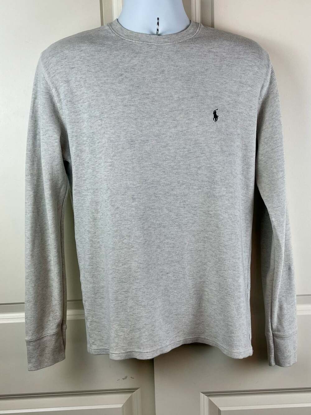 Polo Ralph Lauren Waffle Knit Thermal Shirt Size M Gray Cotton